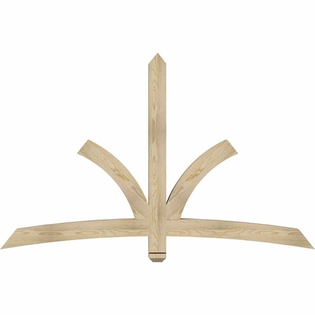 Ekena Millwork Davenport Rough Sawn Timber Gable Bracket, Douglas Fir, 72"W x 45"H x 4"D x 4"F, 15/12 Pitch GBW072X45X0404DAV00RDF